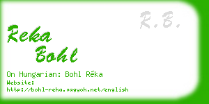reka bohl business card