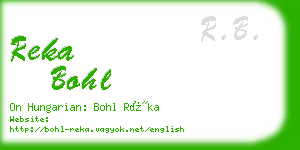 reka bohl business card